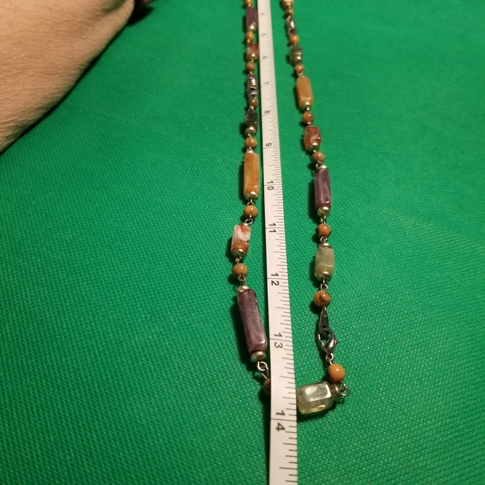 BEAD NECKLACES Lot Of 2, 1 Double Strain 20 Inch, 1 28 Inch, Neutral Colors